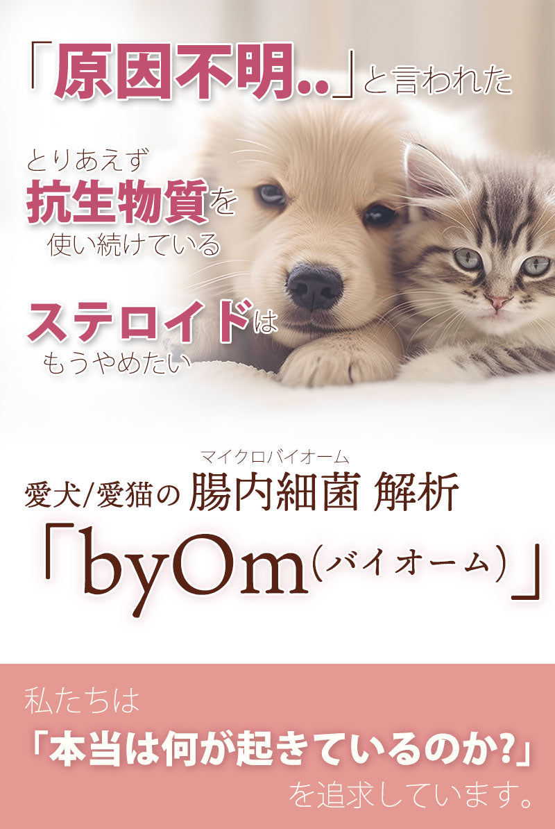 愛犬, 愛猫の腸内細菌解析「byOm (バイオーム)」